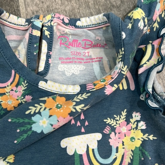 Ruffle Butts Rainbow Navy Dress - Picture 2 of 5